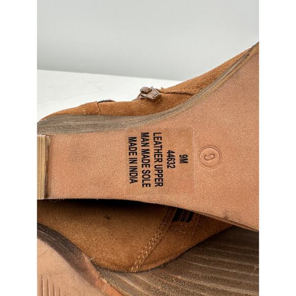 Diba Womens Suede Wedge Booties Size 9M Brown Ankle Round Toe - Picture 11 of 14